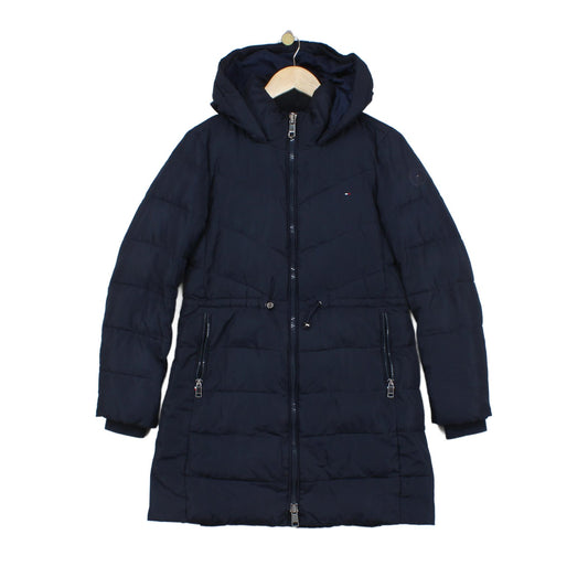 Womens Quilted Coat Hooded Full Zip Puffer