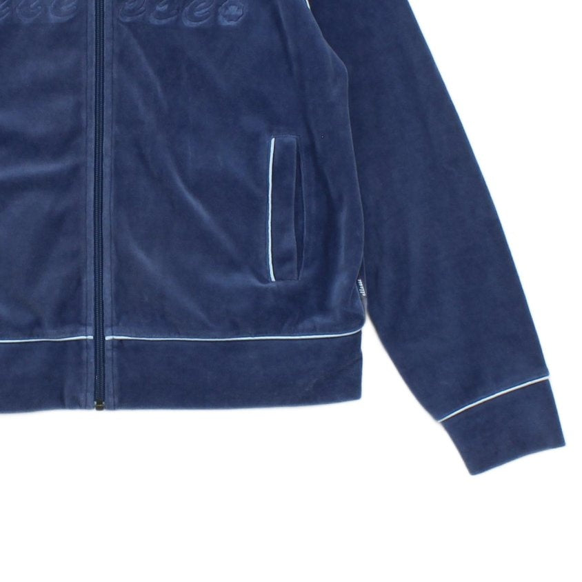 Womens Velour Track Jacket Retro Full Zip