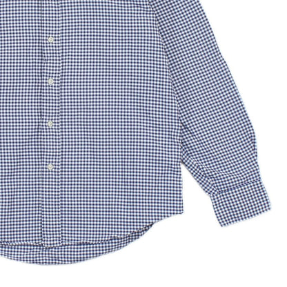 Mens Check Shirt Long Sleeve Classic Grandad Collar