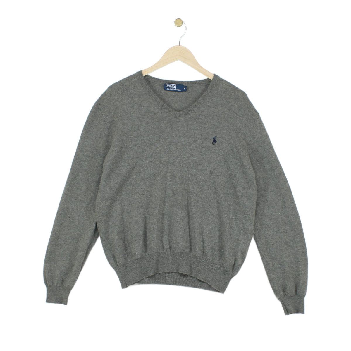 Mens V-Neck Jumper Long Sleeve Merino Wool