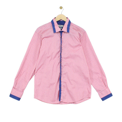 Mens Polka Dot Shirt Long Sleeve Button Up