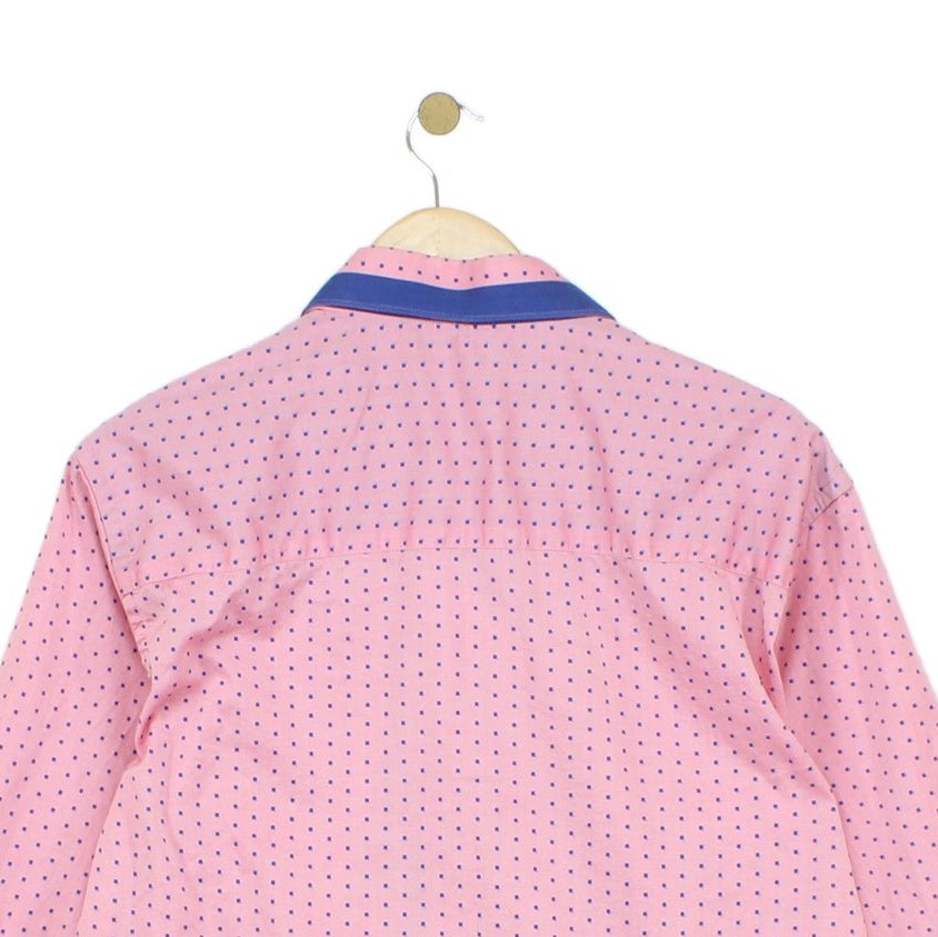 Mens Polka Dot Shirt Long Sleeve Button Up