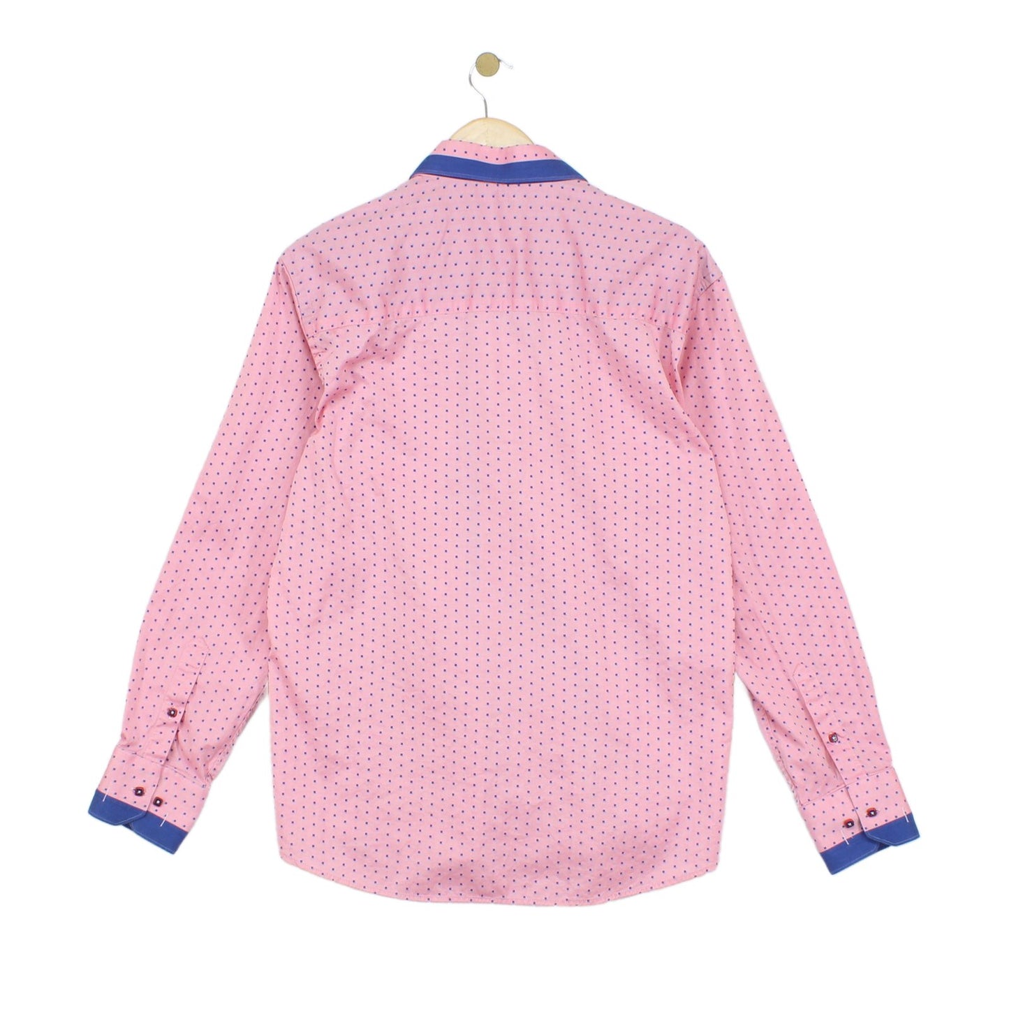 Mens Polka Dot Shirt Long Sleeve Button Up