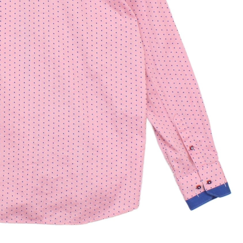Mens Polka Dot Shirt Long Sleeve Button Up