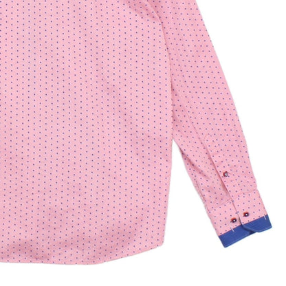 Mens Polka Dot Shirt Long Sleeve Button Up