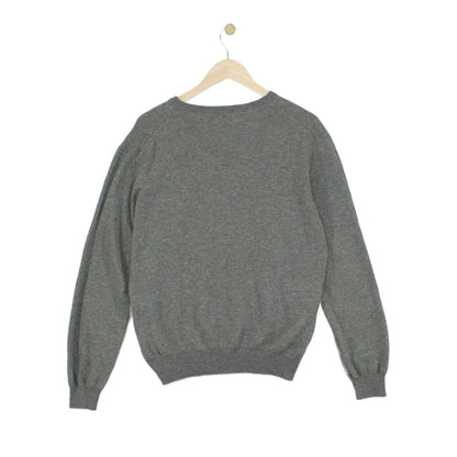 Mens V-Neck Jumper Long Sleeve Merino Wool
