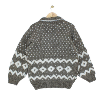 Mens Nordic Jumper Chunky Knit Pattern Wool