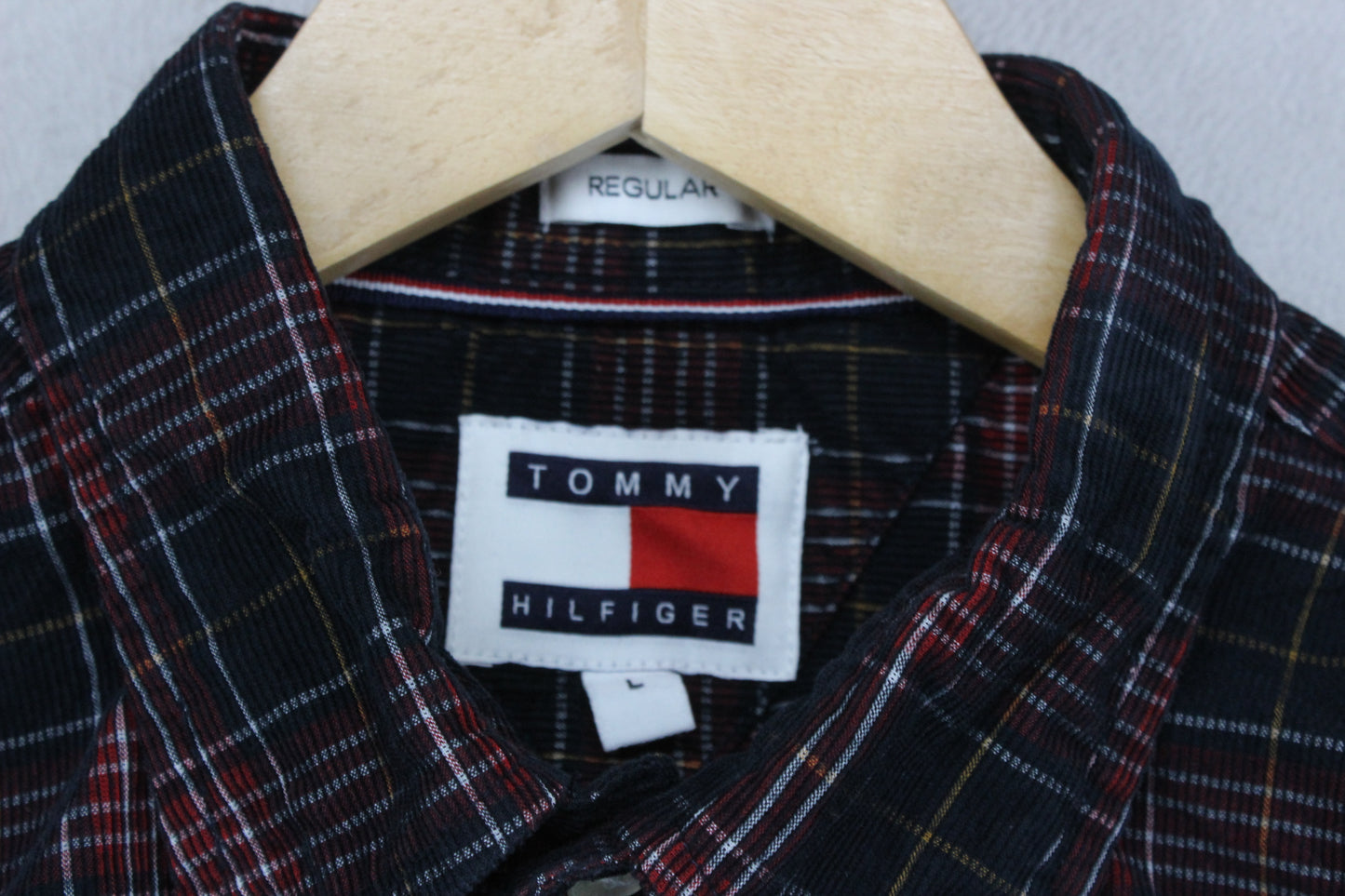 Mens Corduroy Plaid Shirt Long Sleeve