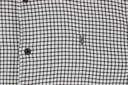 Mens Shirt Check Button Up Long Sleeve