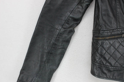 Womens Leather Jacket Full Zip Biker