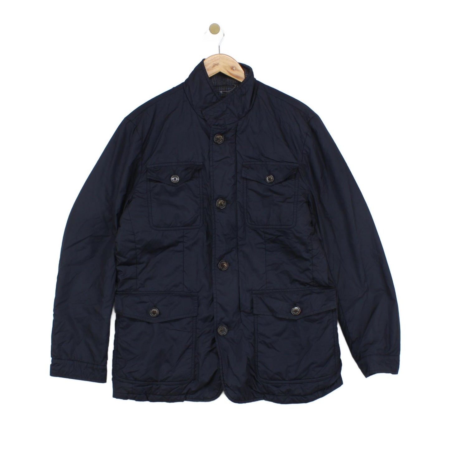 Mens Quilted Jacket Classic Button Pocket