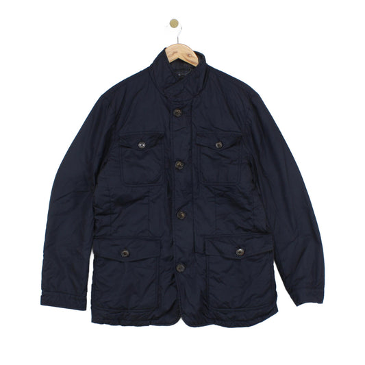 Mens Quilted Jacket Classic Button Pocket