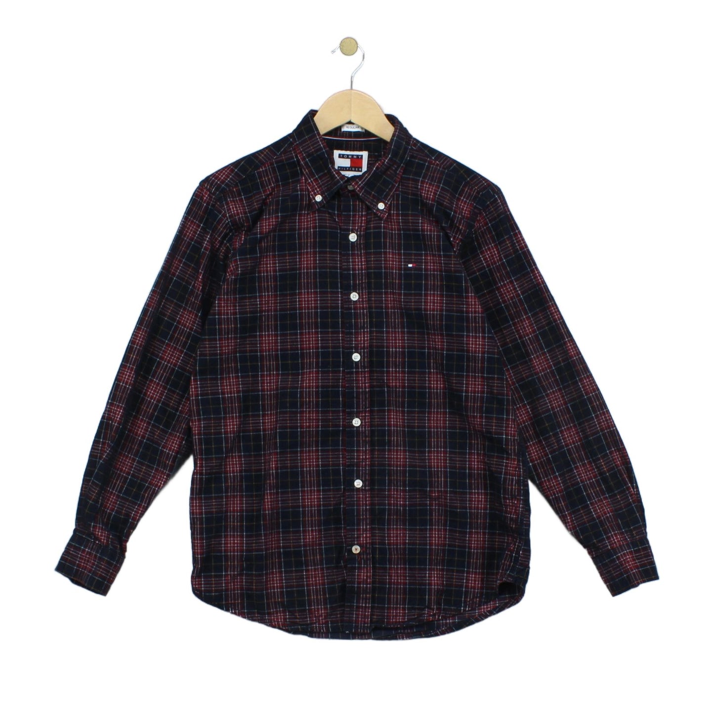 Mens Corduroy Plaid Shirt Long Sleeve