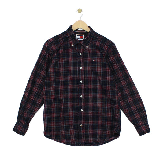 Mens Corduroy Plaid Shirt Long Sleeve