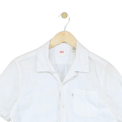 Mens Shirt Short Sleeve Button Up Summer Revere Collar
