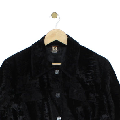 Womens Velour Jacket Button Long Sleeve