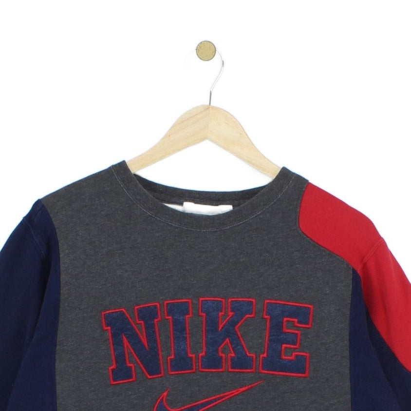 Womens Reworked Sweatshirt Spell Out Embroidered