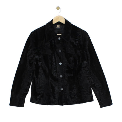 Womens Velour Jacket Button Long Sleeve