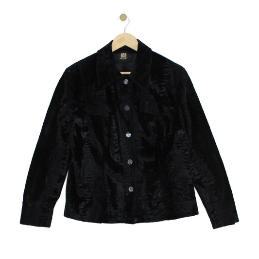 Womens Velour Jacket Button Long Sleeve