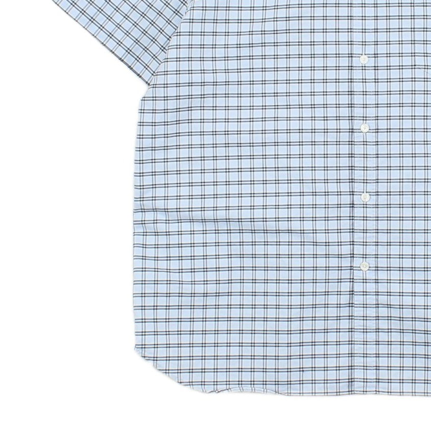Mens Check Shirt Short Sleeve Button Up