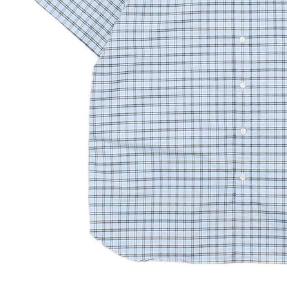 Mens Check Shirt Short Sleeve Button Up