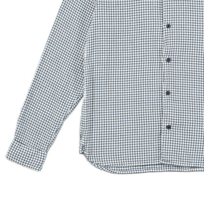 Mens Shirt Check Button Up Long Sleeve