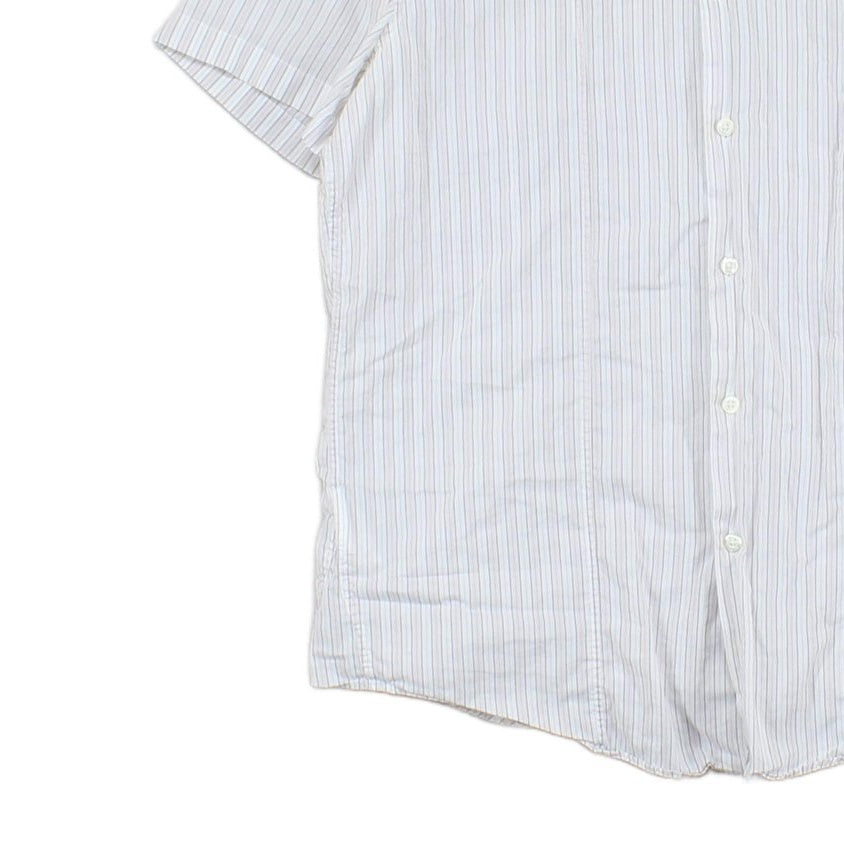 Mens Striped Shirt  Short Sleeve Button Up