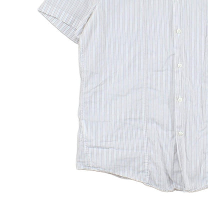 Mens Striped Shirt  Short Sleeve Button Up