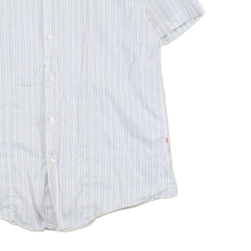 Mens Striped Shirt  Short Sleeve Button Up