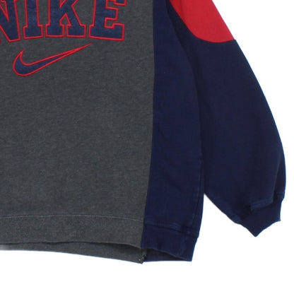 Womens Reworked Sweatshirt Spell Out Embroidered