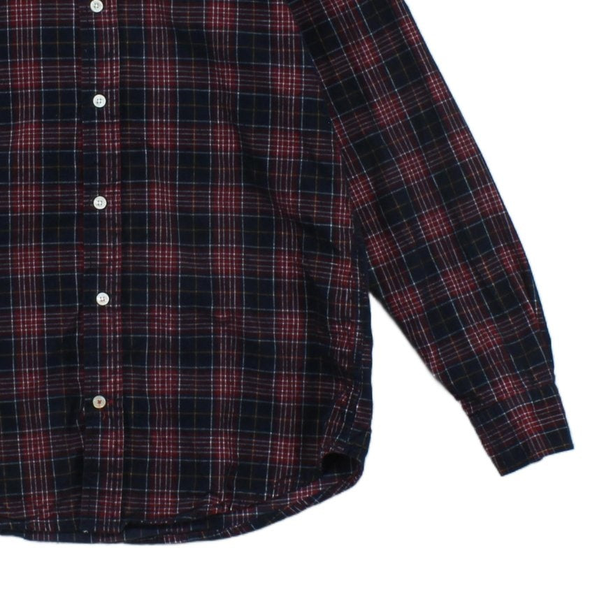 Mens Corduroy Plaid Shirt Long Sleeve