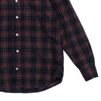 Mens Corduroy Plaid Shirt Long Sleeve