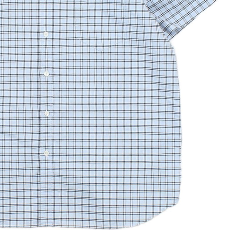 Mens Check Shirt Short Sleeve Button Up
