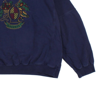 Womens Spell Out Sweatshirt Oversized Embroidered