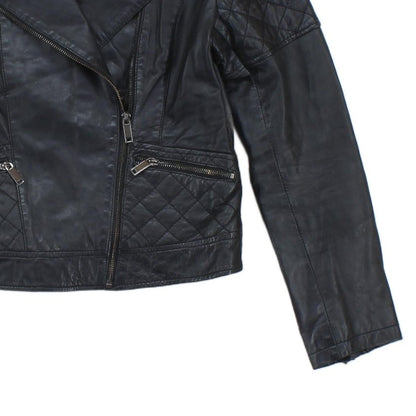 Womens Leather Jacket Full Zip Biker
