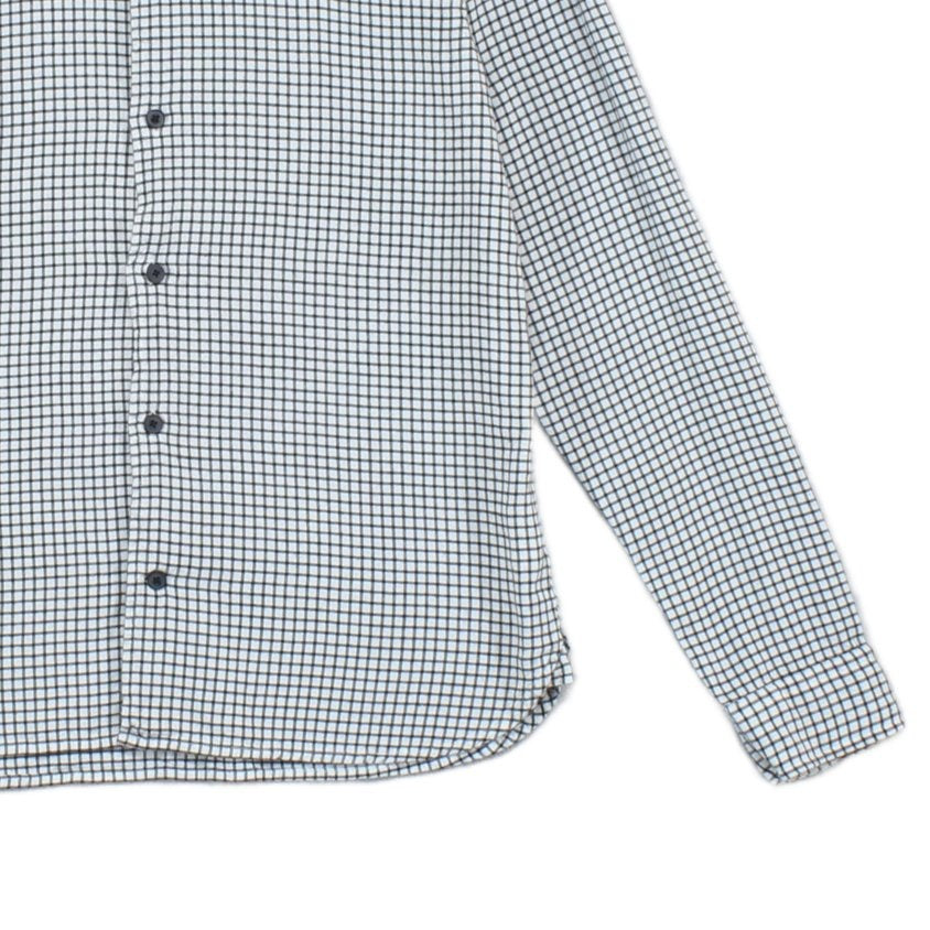 Mens Shirt Check Button Up Long Sleeve