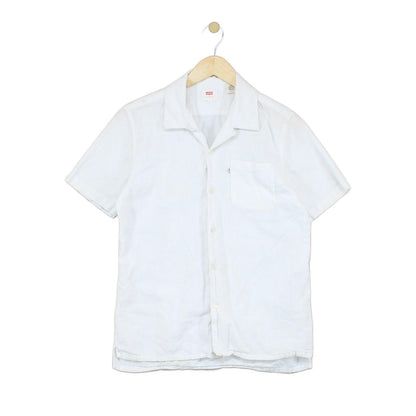 Mens Shirt Short Sleeve Button Up Summer Revere Collar