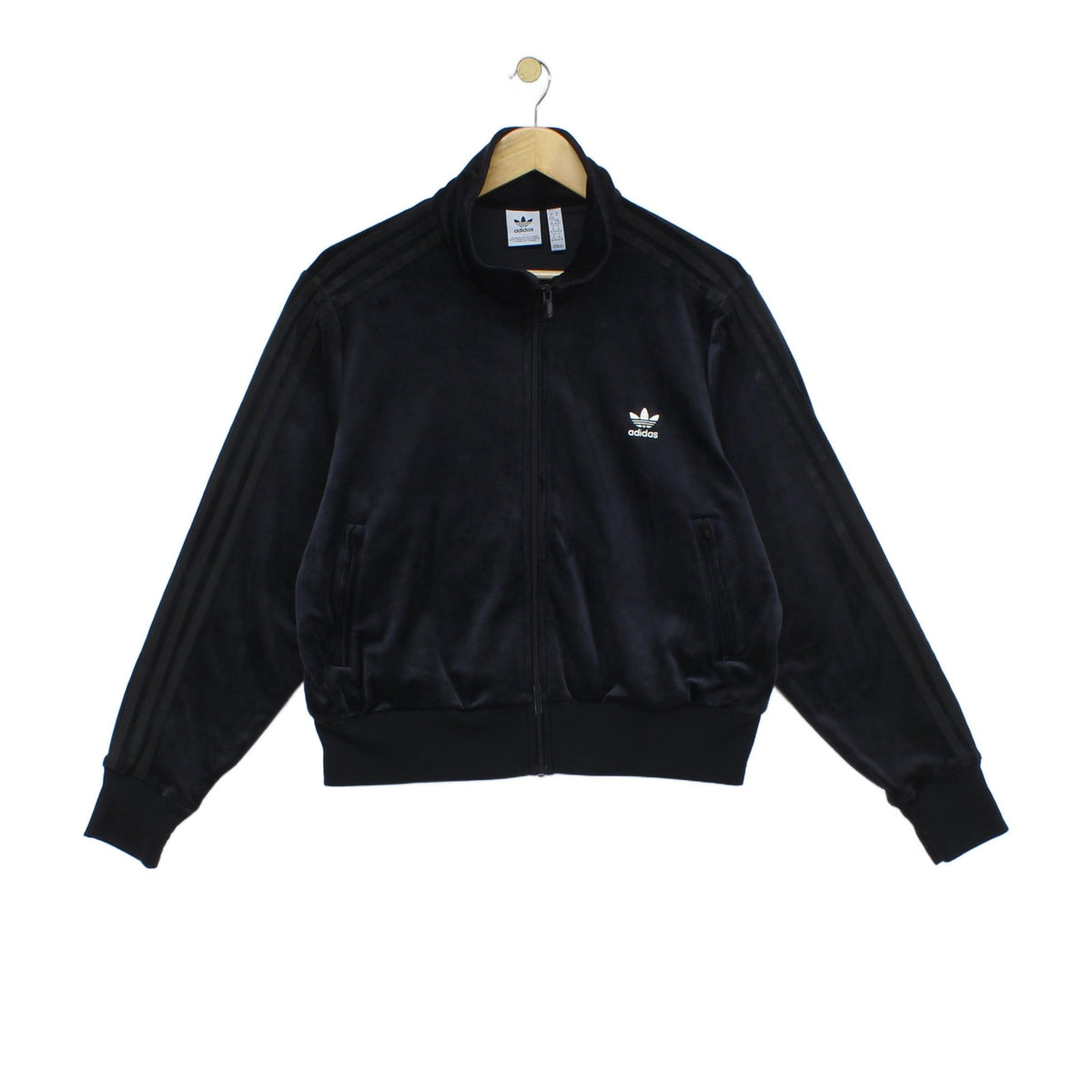 Womens Velour Track Jacket Full Zip 80S Casuals