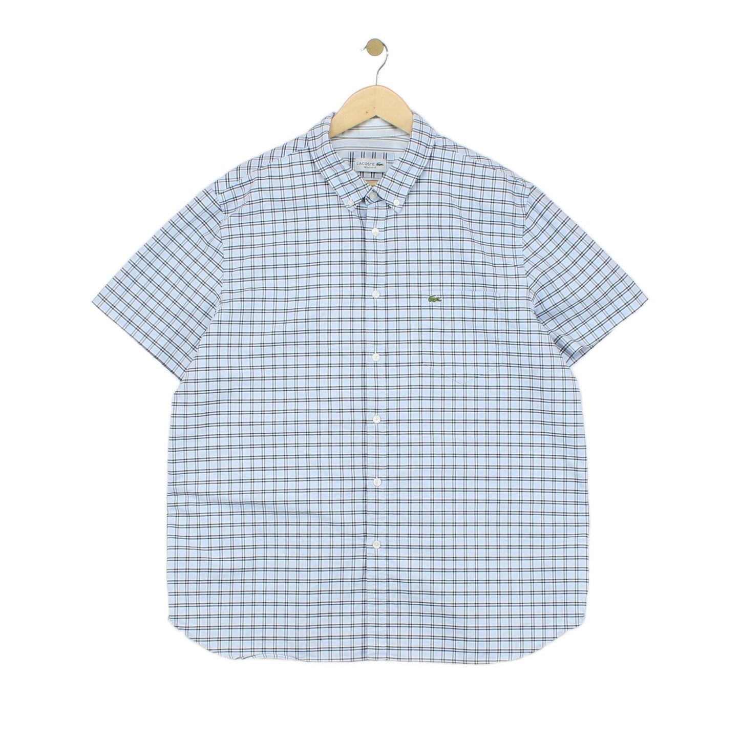 Mens Check Shirt Short Sleeve Button Up