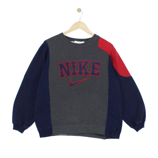 Womens Reworked Sweatshirt Spell Out Embroidered