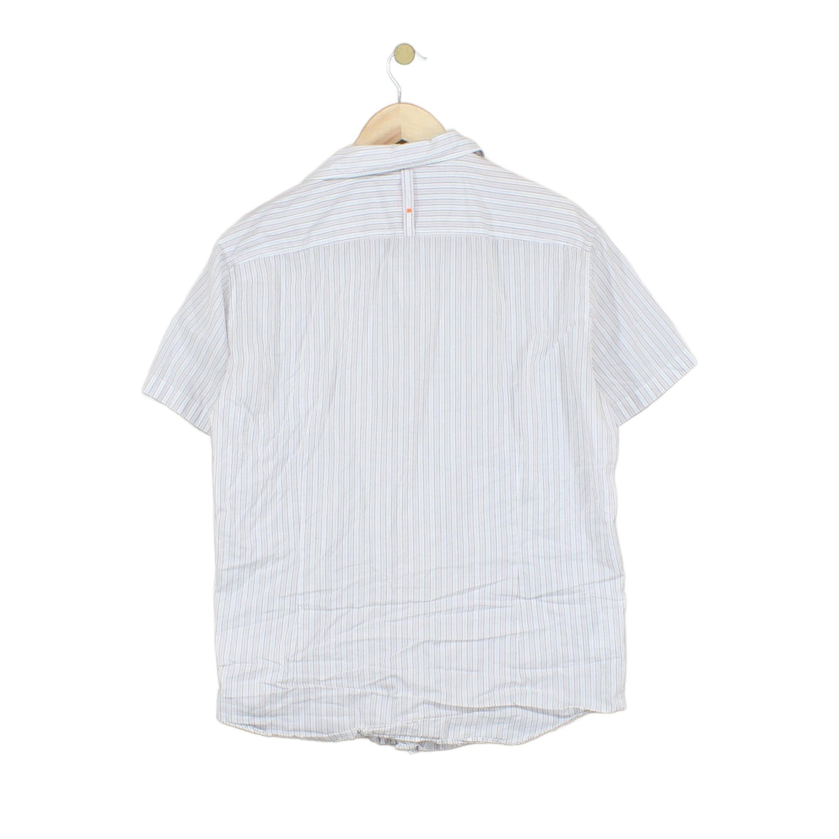 Mens Striped Shirt  Short Sleeve Button Up