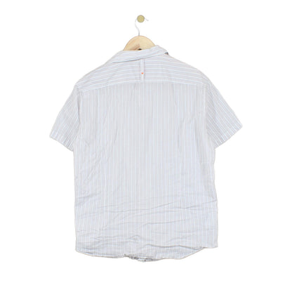 Mens Striped Shirt  Short Sleeve Button Up