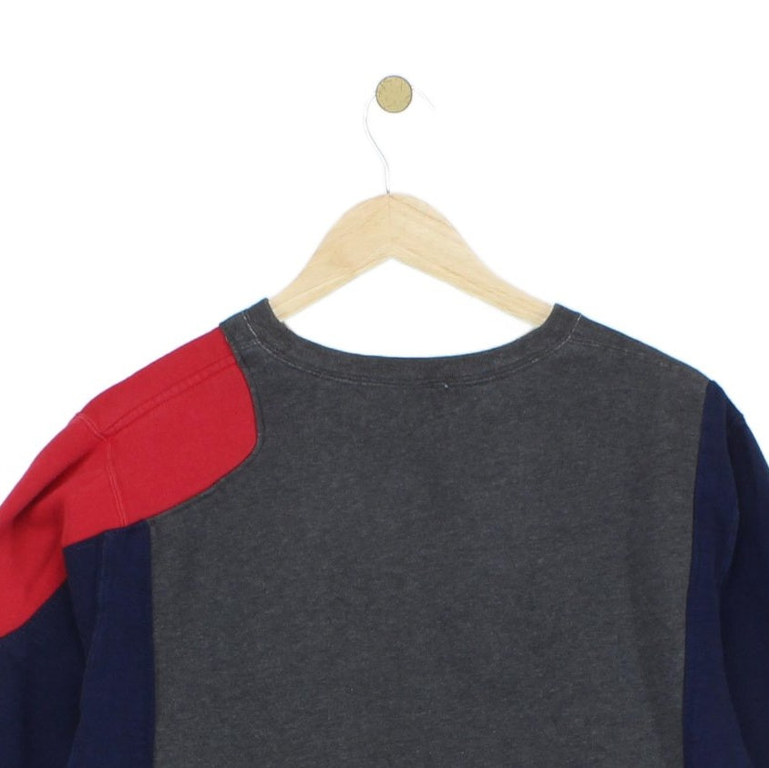 Womens Reworked Sweatshirt Spell Out Embroidered