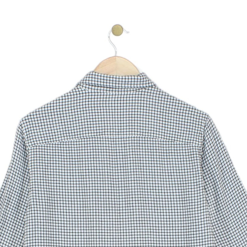 Mens Shirt Check Button Up Long Sleeve