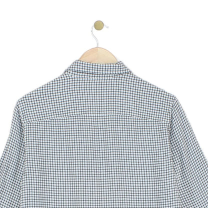Mens Shirt Check Button Up Long Sleeve