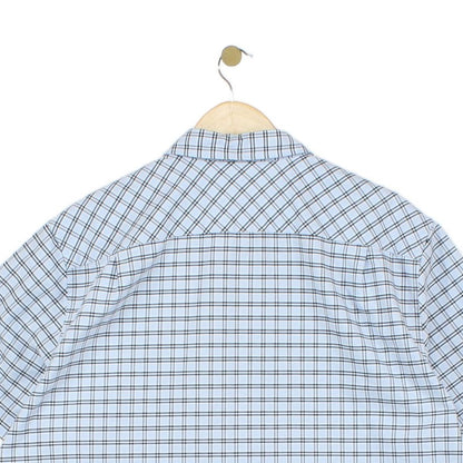 Mens Check Shirt Short Sleeve Button Up