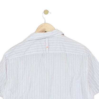 Mens Striped Shirt  Short Sleeve Button Up