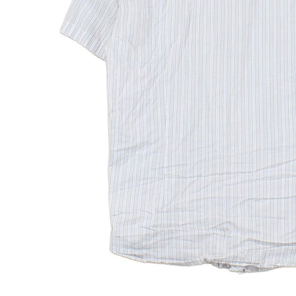 Mens Striped Shirt  Short Sleeve Button Up