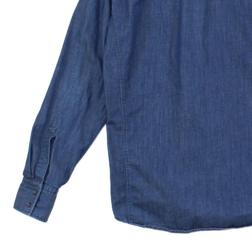 Mens Denim Shirt Long Sleeve Button Up