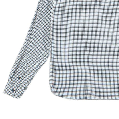 Mens Shirt Check Button Up Long Sleeve